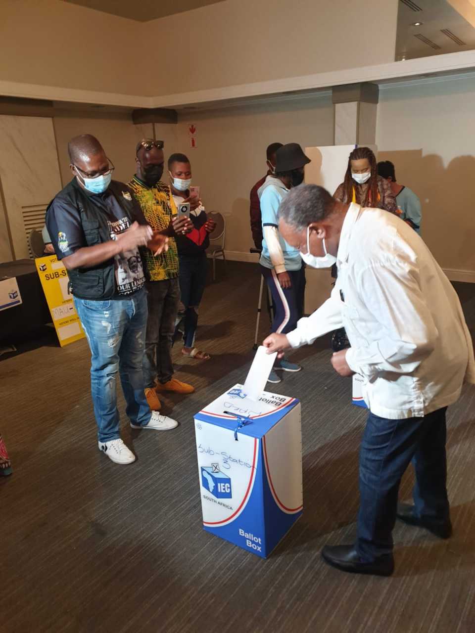 Former deputy president Kgalema Motlanthe casts his vote at the Killarney Country Club. Motlanthe told journalists that municipal elections gave residents power to hold their local representatives to account