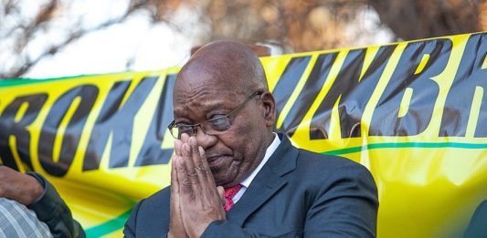 Former President Jacob Zuma is addressing his supporters