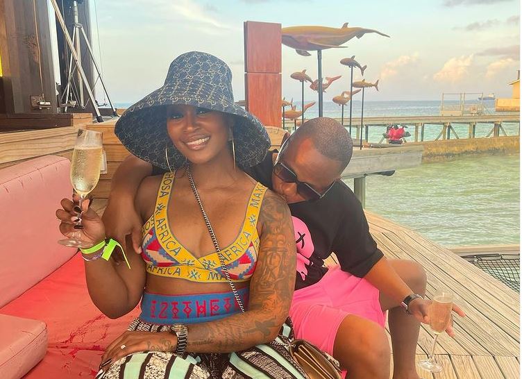 Dj Lamiez Holworthy with husband Kuli Chana in the Maldives. Image: Instagram.