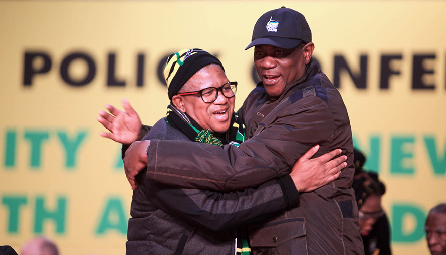 Mbalula, Mashatile sing from same hymn book