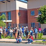 Social grant beneficiaries wait in long queues in Duduza