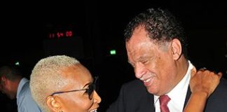 Ria Ledwaba and Danny Jordaan in happier times