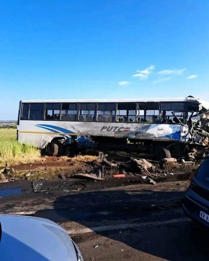 Putco bus collides with a truck on Moloto Road