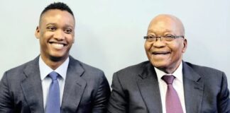 MK Party's new first deputy president, Duduzane Zuma and his father and former president Jacob Zuma, Siphiwe Sibeko/Reuters