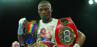 Former WBO champion boxer Zolani Tete posing inside a boxing ring