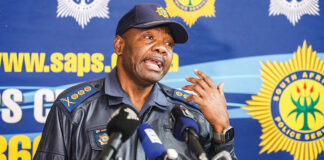 Gauteng Provincial Commissioner Lieutenant General Tommy Mthombeni addressing the media