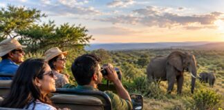 Indian travellers experiencing a South African safari